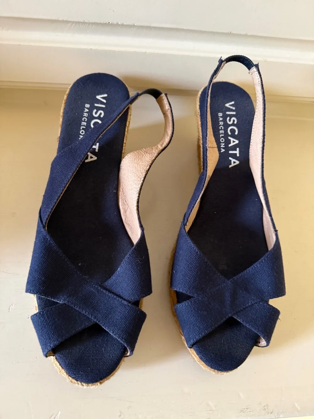 Viscata Barcelona Women's Navy Canvas Slingback Espadrilles